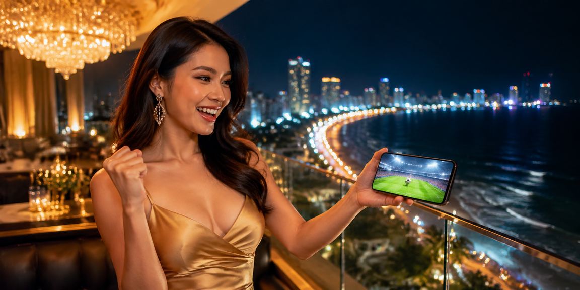 Người chơi thoải mái tận hưởng giải trí trực tuyến trên điện thoại tại bãi biển Đà Nẵng